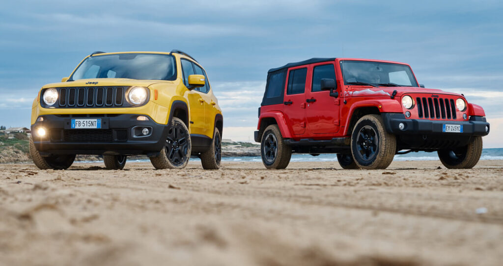 , Jeep Renegade i Jeep Wrangler Samochodami Roku