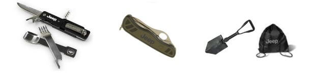 Orginalne aksecoria Jeep przybornik, scyzoryk, saperka